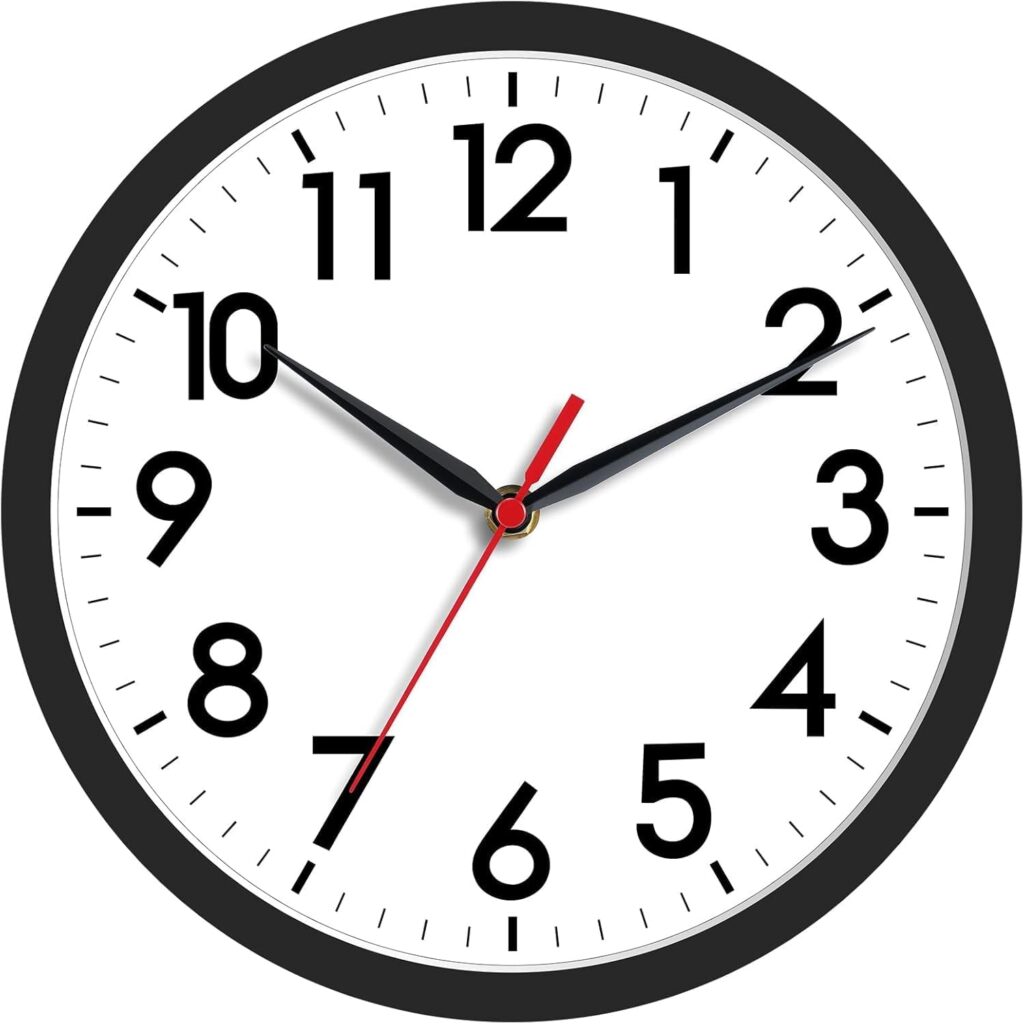 Wall Clock, 8-Inch Small Modern Battery-Operated Wall Clocks