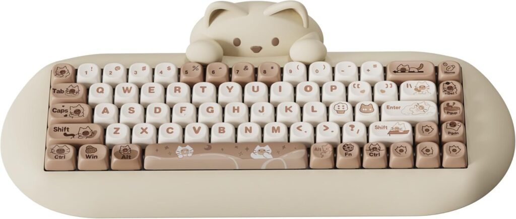 Wireless mechanical keyboard, 65% layout, hot-swappable, tri-mode (BT5.0/2.4G/wired)