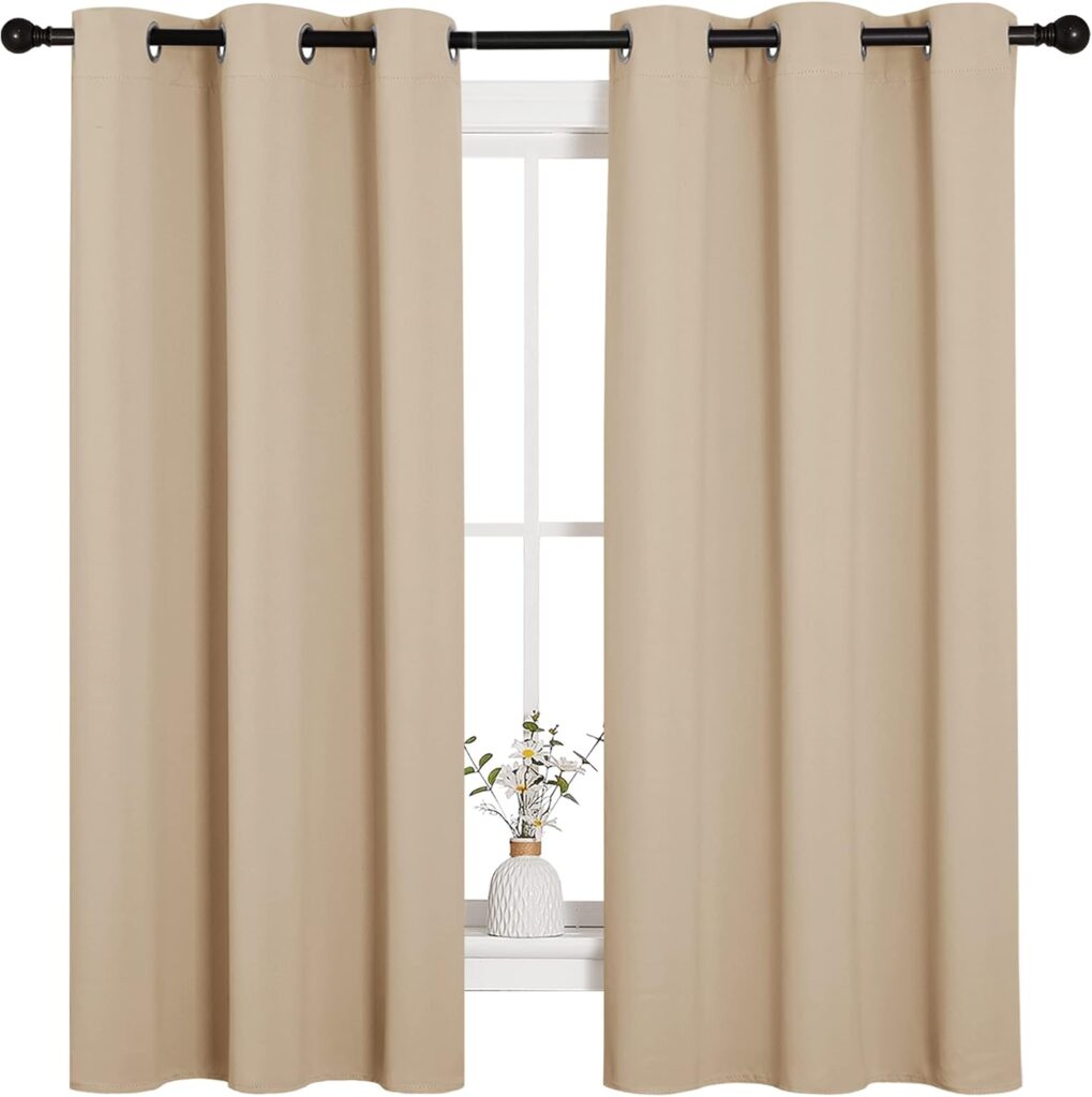 Thermal-insulated, grommet-style room-darkening curtains for the bedroom