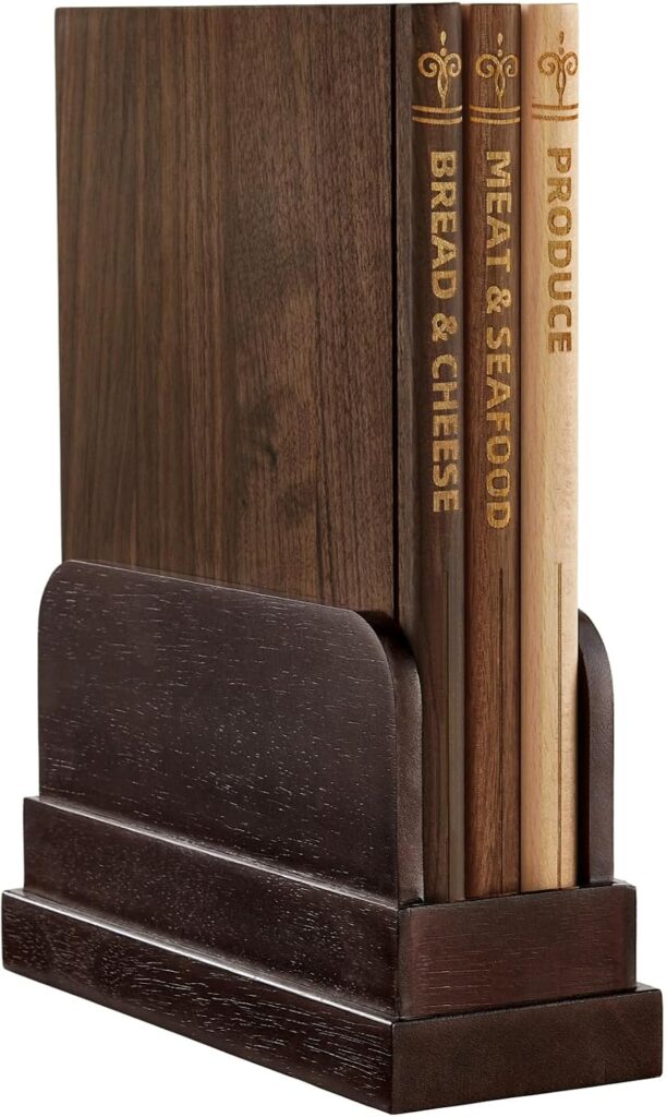 3-Piece Wooden Cutting Board Set with Stand – Unfinished, Book-Shaped Kitchen Boards