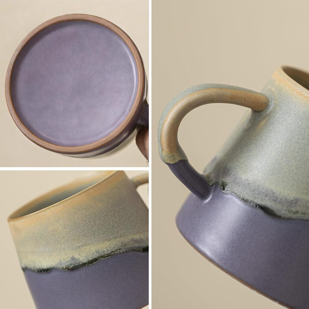 Vintage coffee mugs, 8-ounce handmade ceramic coffee mug with handle, ceramic coffee mug for morning coffee