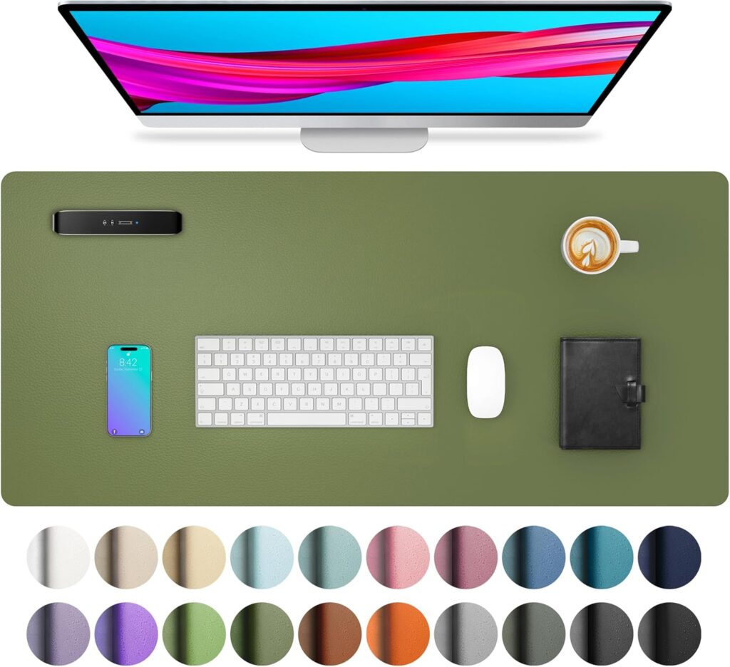 Protective desk mat, mouse pad, non-slip, waterproof, faux leather