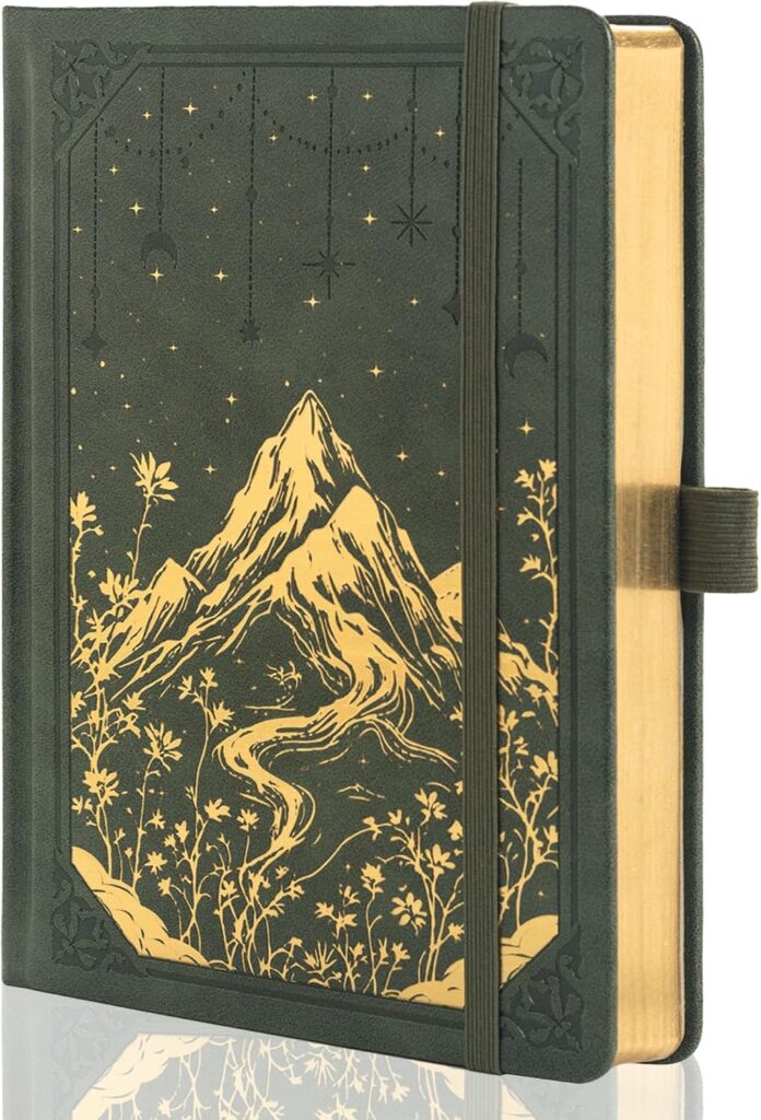 Lined notebook for women and men, A5 aesthetic notebook with 316 numbered pages.