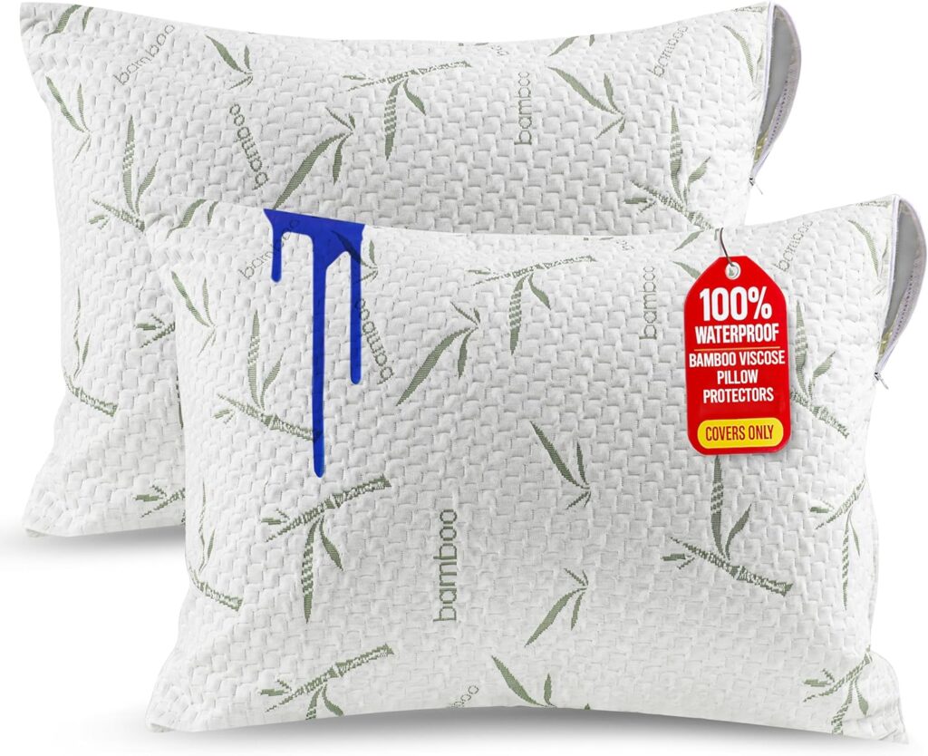 Waterproof zippered pillow covers, standard size