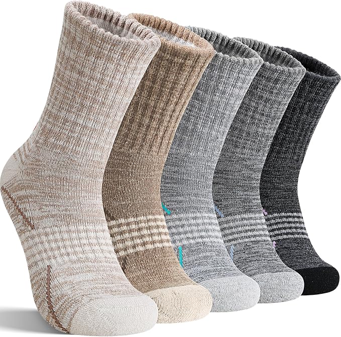 Cozy, warm, thermal Merino wool hiking socks for winter